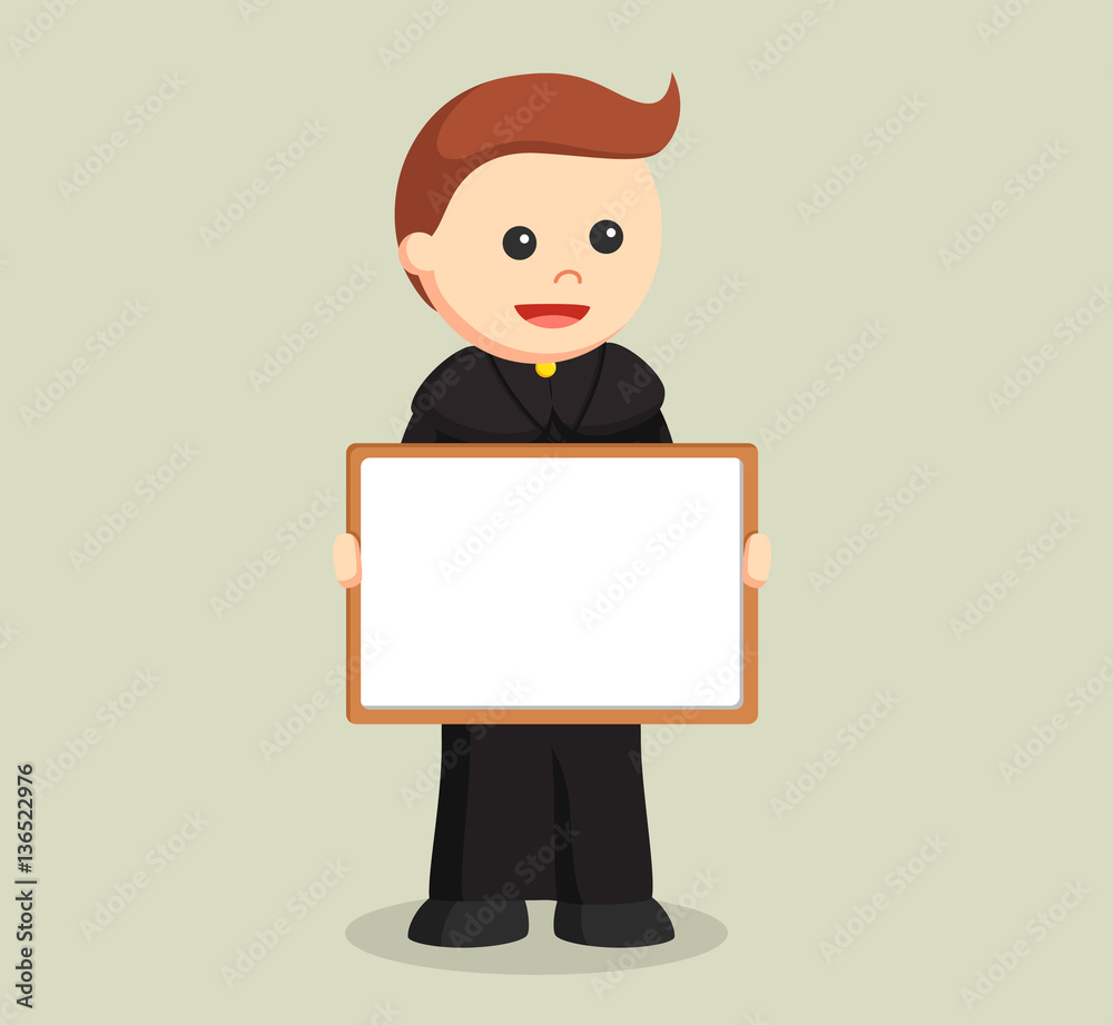 priest holding whiteboard color