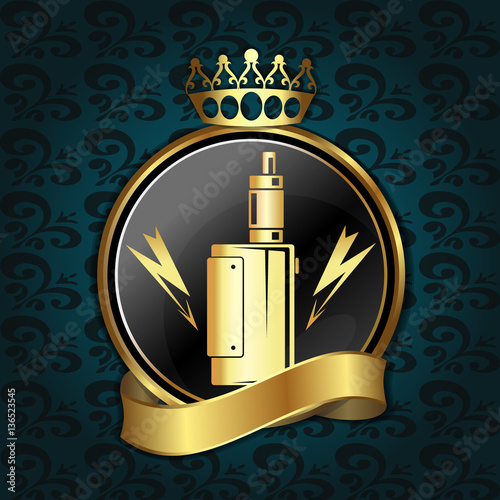 Vape shop golden sign