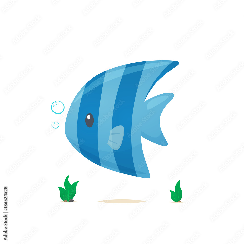 Naklejka premium Blue fish vector isolated