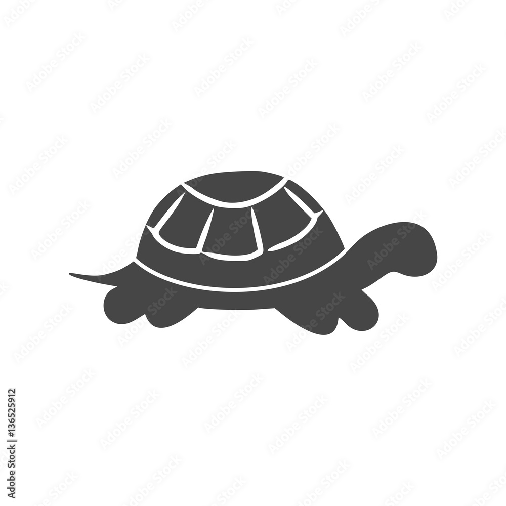 Obraz premium Żółw ikona płaski projekt graficzny - ilustracja