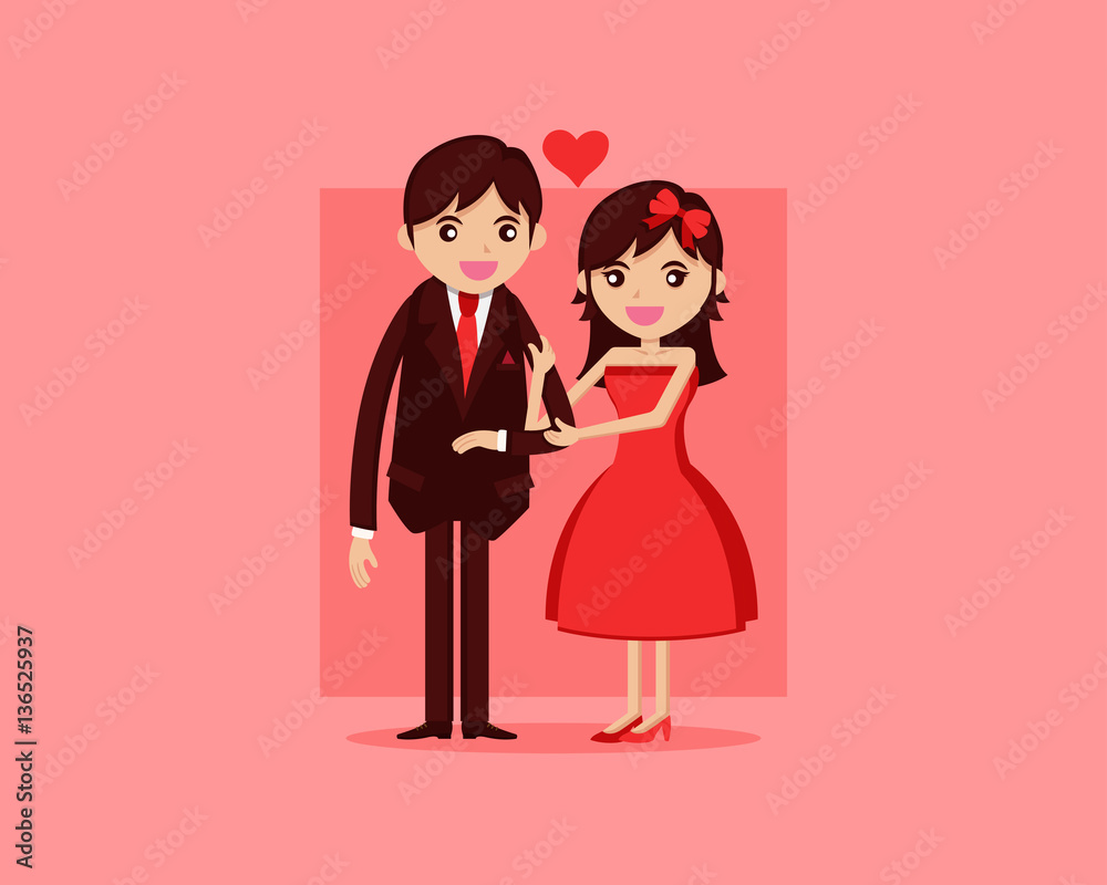 Cute Romantic Date Night Prom Couple Illustration, Suitable for Invitation, Web Banner, Social Media, and Other Valentine Related Occasion Cute Romantic Date Night Prom Couple Illustration, Suitable for Invitation, Web Banner, Social Media, and Other Valentine Related Occasion