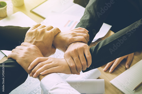 Fotografie The Business Confederate hands together. The teamwork and unity