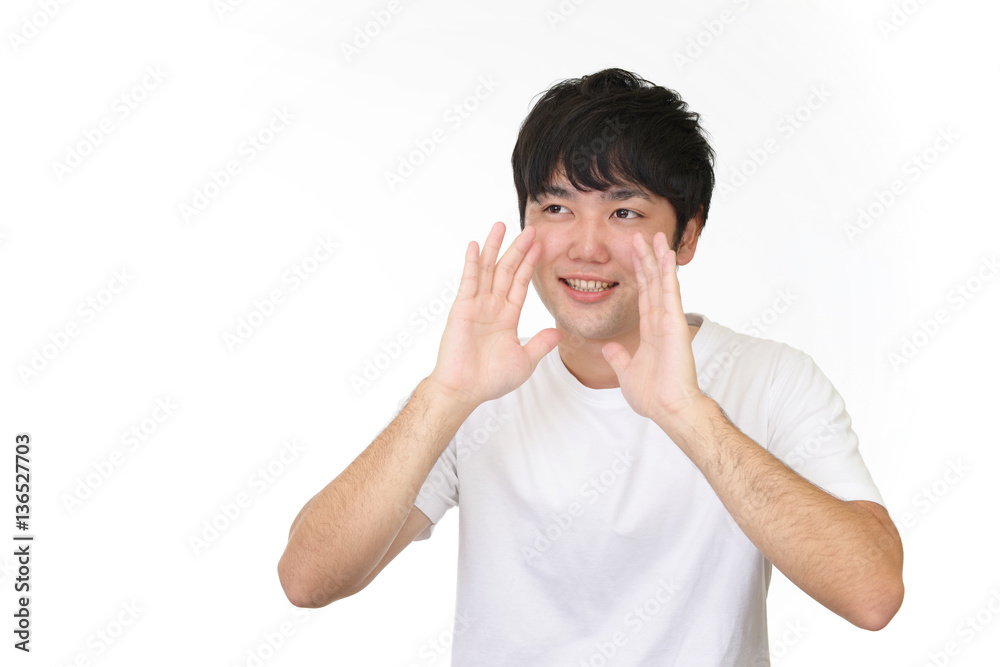 声援を送る男性 声援を送る男性