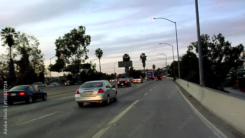 POV on Hollywood Freeway 101 early Evening in Los Angeles POV on Hollywood Freeway 101 early Evening in Los Angeles