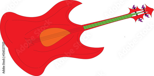 Red Electric Bass Guitar
