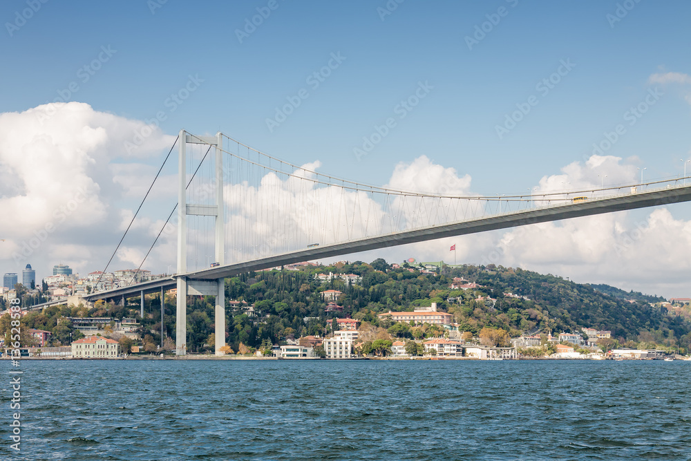 Sunny view from pleasure boat to Bosphorus, Istanbul, Turkey. Sunny view from pleasure boat to Bosphorus, Istanbul, Turkey.