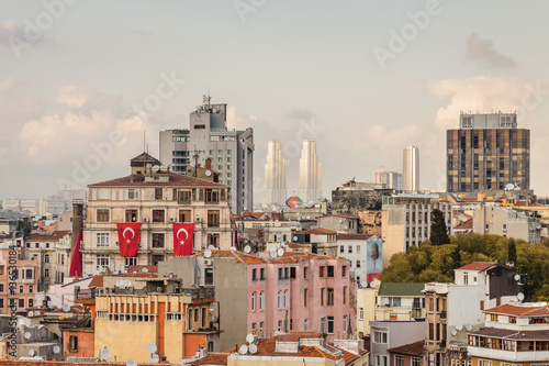 Sunset view from Galata tower, Istanbul, Turkey.