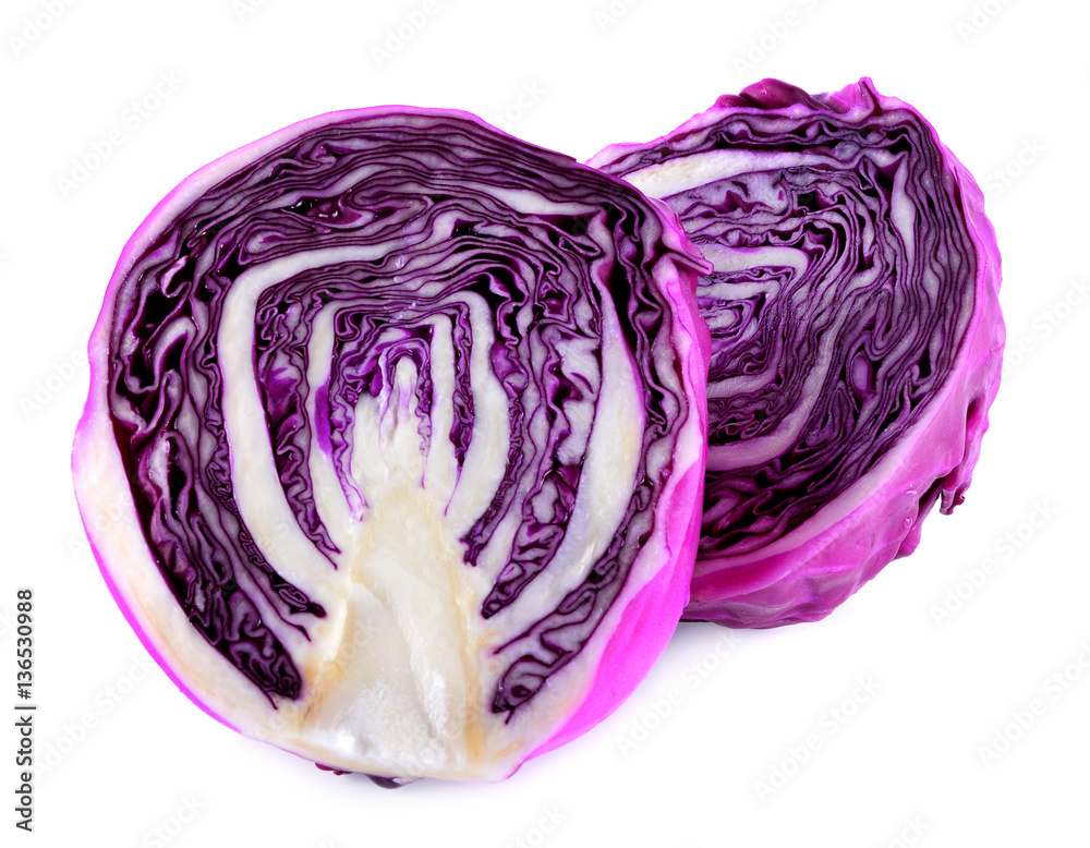 Fototapeta premium Purple cabbage isolated on white background
