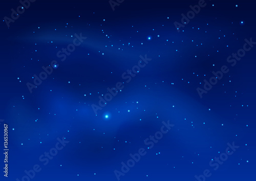 Blue dark night sky and stars