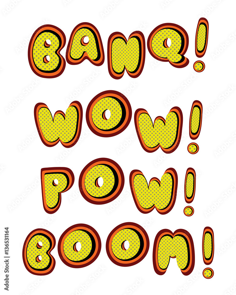 Pop Art comics words Pop Art comics words