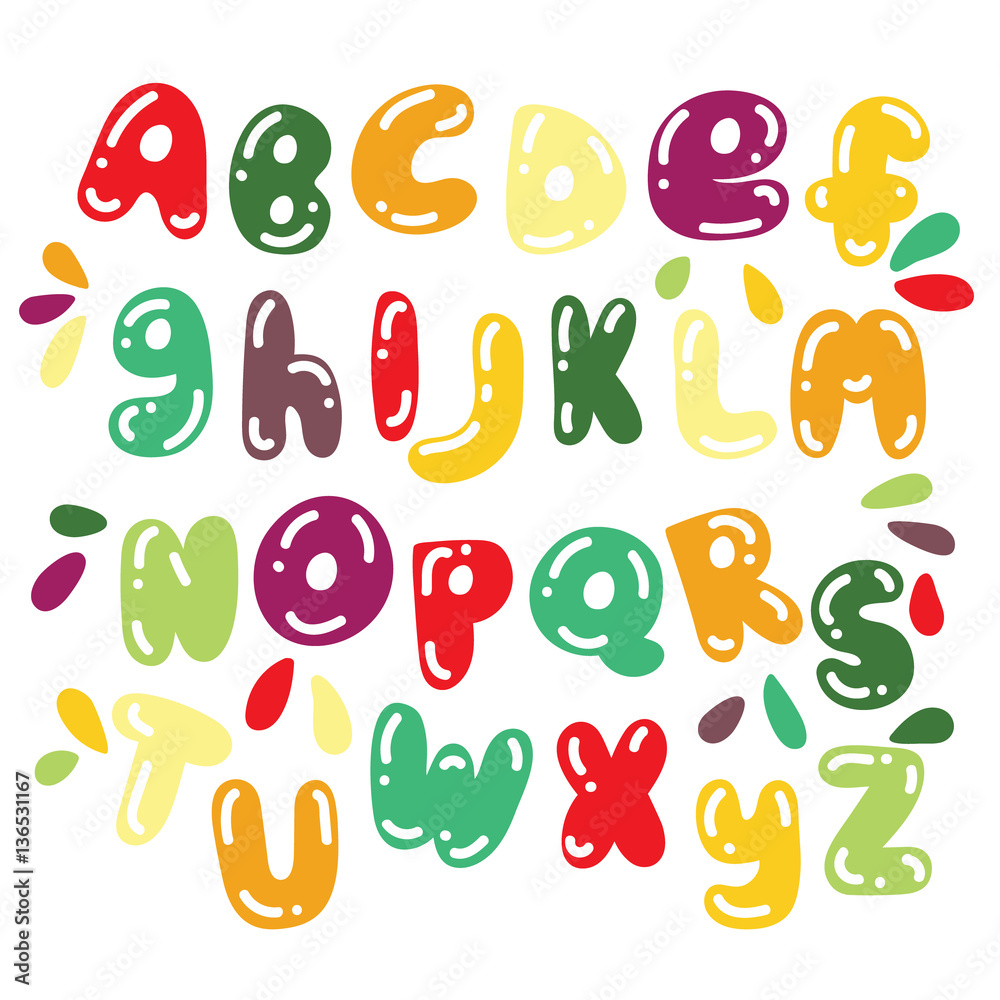 Cartoon bubble font. Cartoon bubble font.