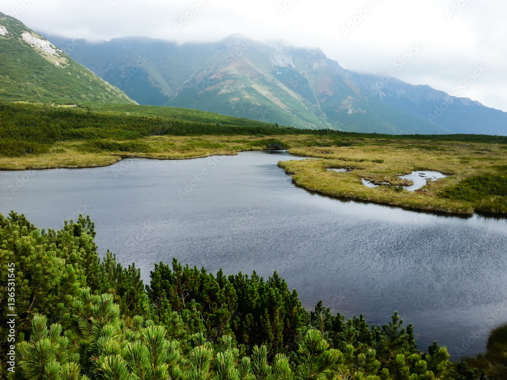Obraz premium Rocky mountain landscape with blue sky in Vysoke Tatry