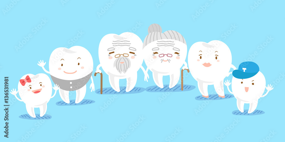 cute cartoon tooth family