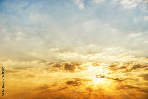 Fototapeta Naklejka Na Ścianę i Meble -  sky, cloud, The rising sun, abstract, background