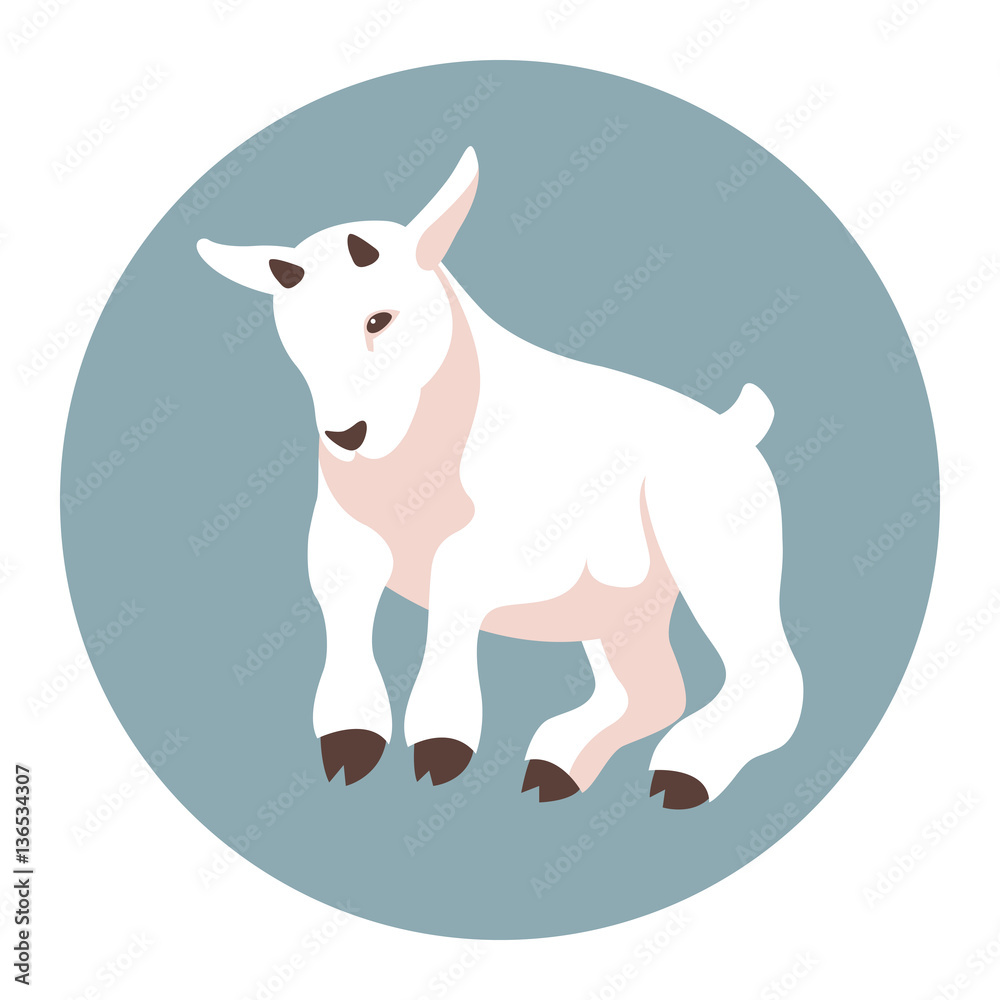 kid goat  vector illustration style Flat