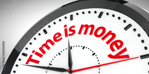 Clock dial Time is money