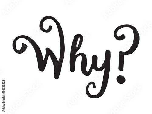 WHY? Hand lettering icon 