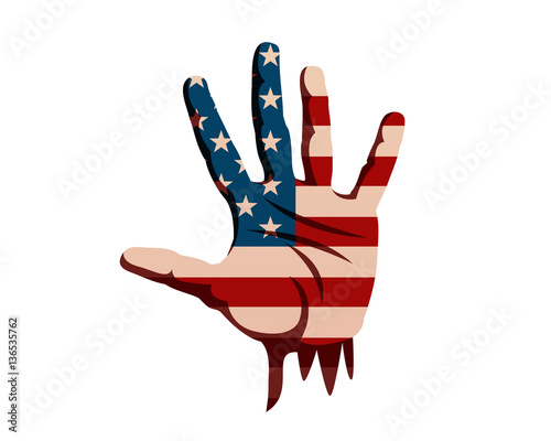 United States Of America Humanity Freedom Illustration - American Hand Seeking For Help
