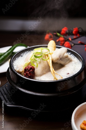 chicken soup. samgyetang photo