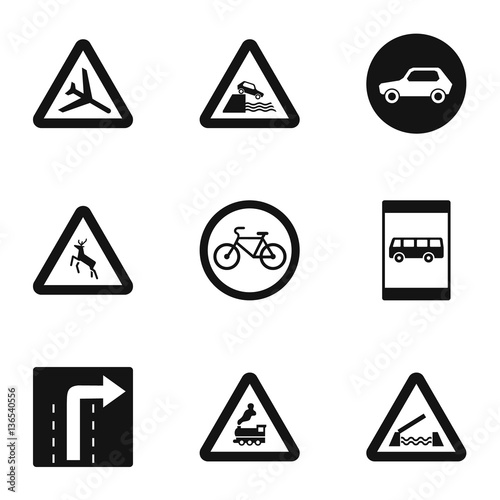 Free Download Street sign icons set, simple style - GFXLoad