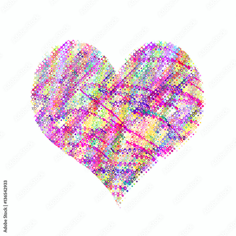 Abstract heart with bright colorful pattern Abstract heart with bright colorful pattern
