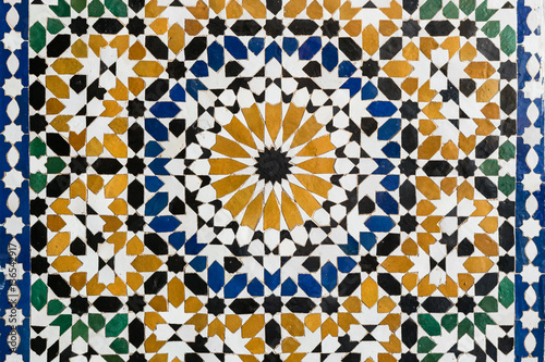 Morocco Seamless Pattern. Traditional Arabic Islamic Background. Ceramic decoration element.