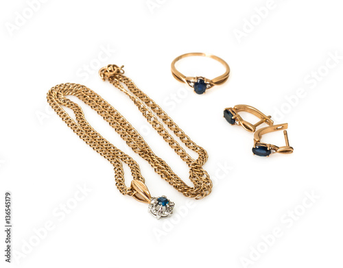 Gold Jewellery with natural sapphire