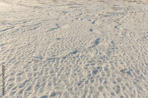 snow dunes in the field. background white