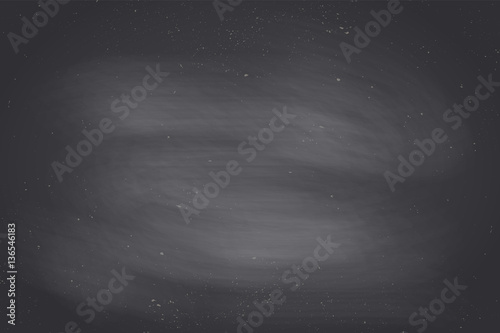 Black empty chalkboard background, surface and texture with copy space. Template for restaurant, cafe menu design at the wall or for school theme. Vector Illustration