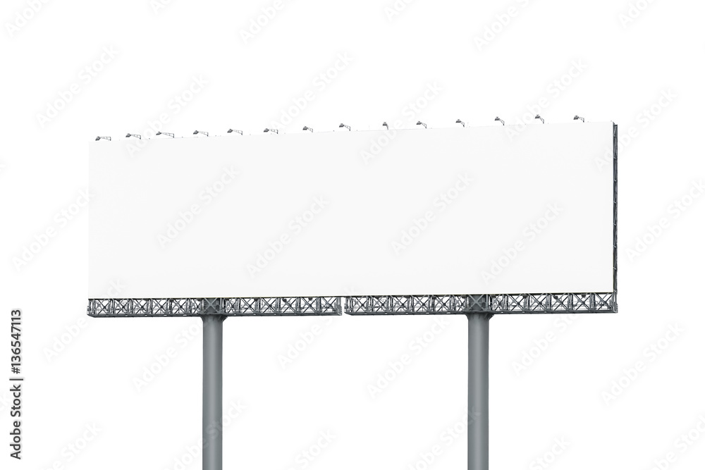 Obraz premium Blank billboard on whtie background for advertisement