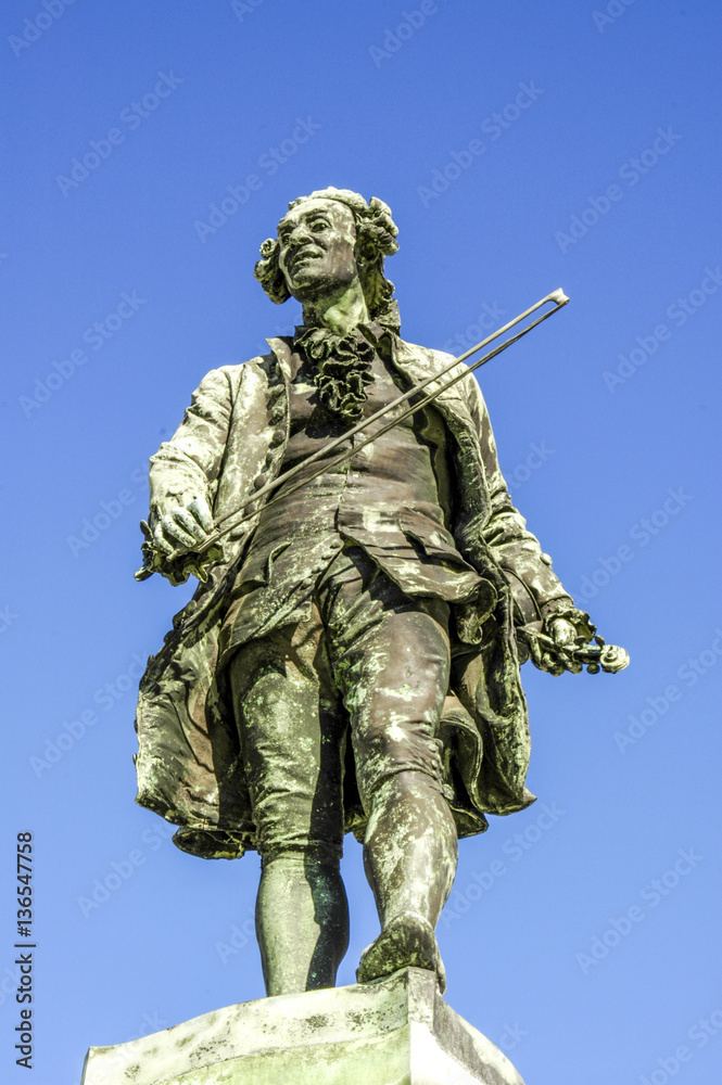 Fototapeta premium Piran, statue of Guiseppe Tartini, Slovenia, Southern Slovenia