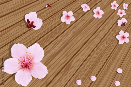 sakura on wooden boards 2