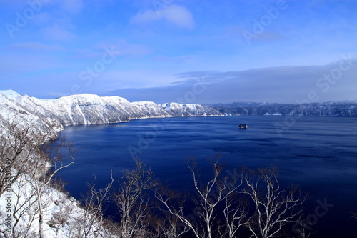 Lake Mashu in winter in Hokkaido