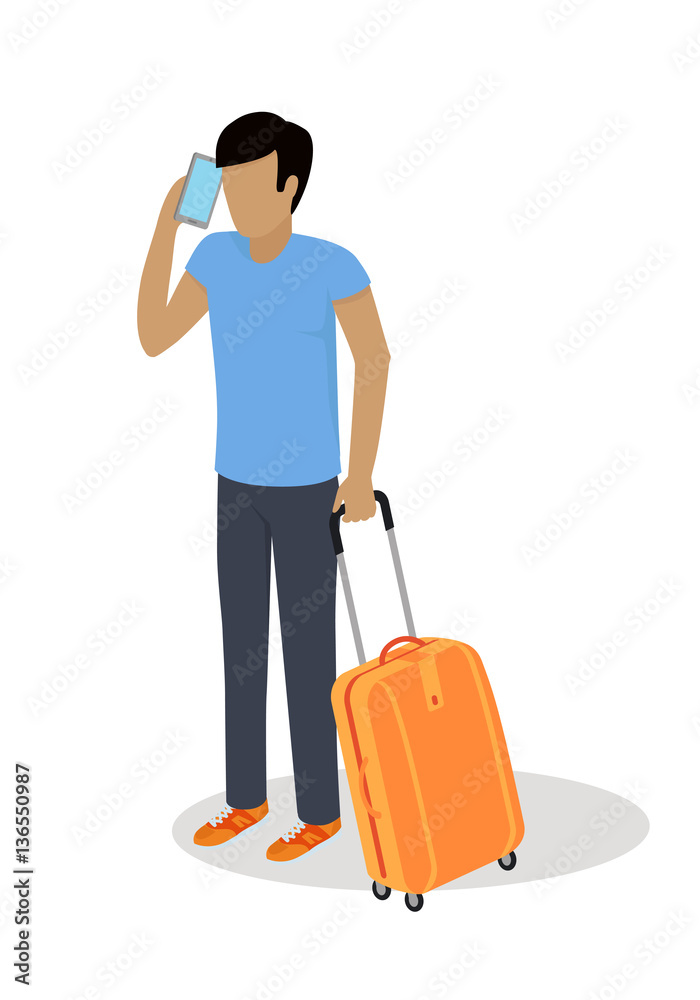 Traveler Character Isometric Vector Icon Traveler Character Isometric Vector Icon