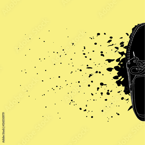classic male blucher mocs with splashes of puddles on background, vector, illustration,