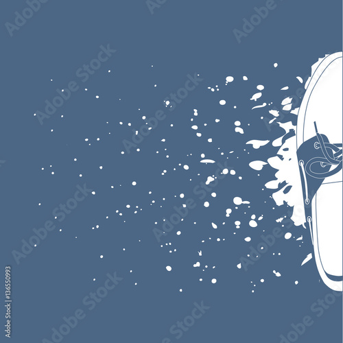 classic male blucher mocs with splashes of puddles on background, vector, illustration,