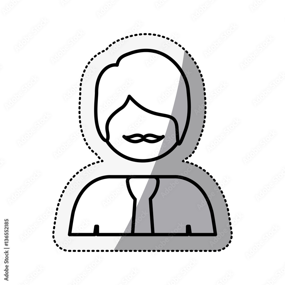contour people face icon image, vector illustration design