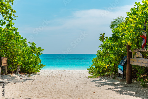 Tropical beach Sea Sand sky and summer day © NAVAPON