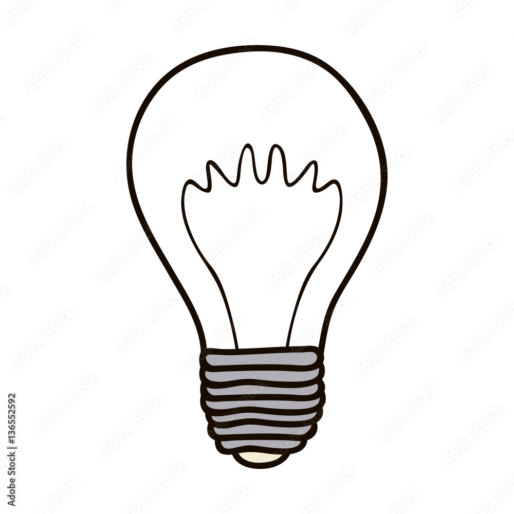 contour bulb brain electric icon, vector illustration design