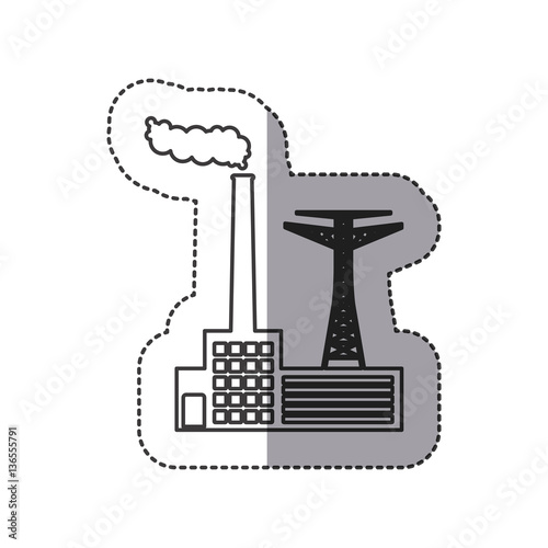 contour Smoke factory icon image  vector illustration design