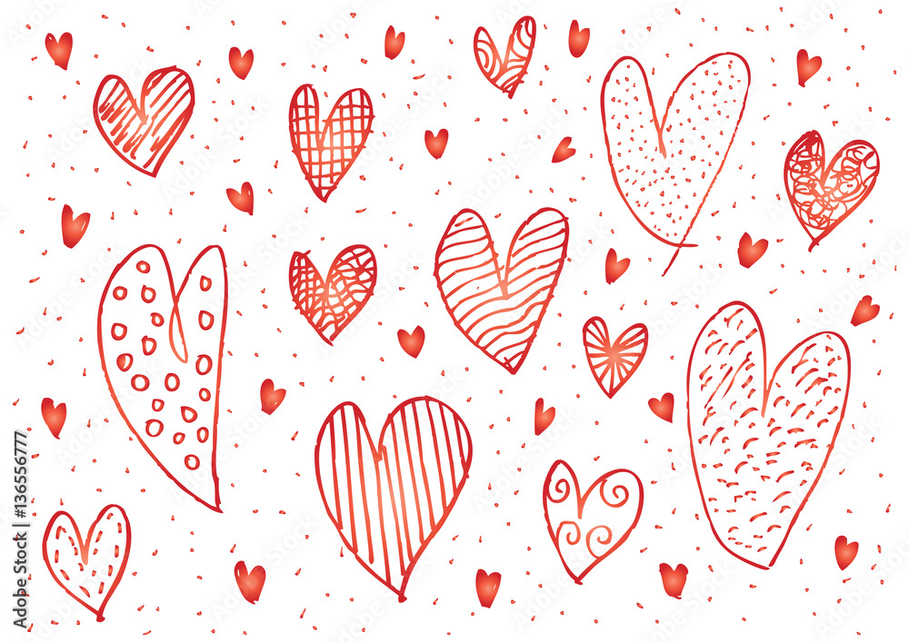 Hearts set doodle Hearts set doodle