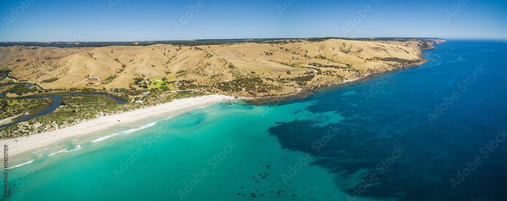 North coast of Kangaroo Island, South Australia aerial view