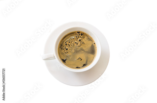 black coffee on a White background