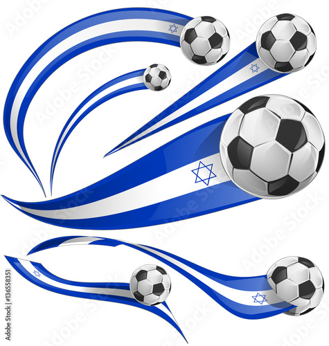 israel flag set with soccer ball