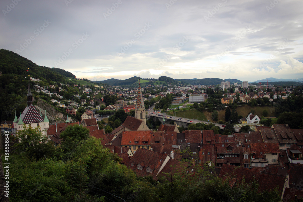 Views of old city of Baden, Switzerland
