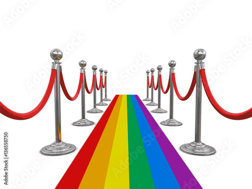 Multi Colored Carpet and stanchions. Image with clipping path