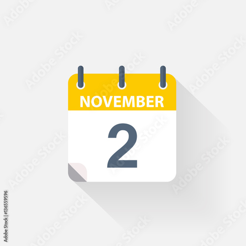 2 november calendar icon