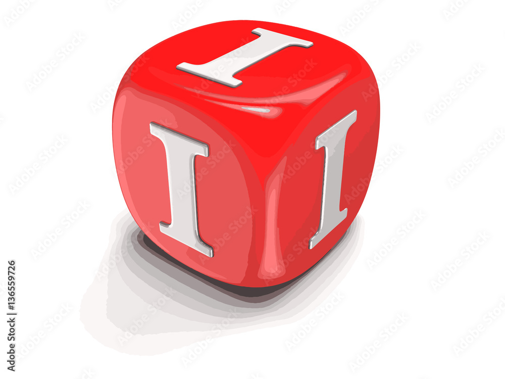 Dices with letter I. Image with clipping path Dices with letter I. Image with clipping path