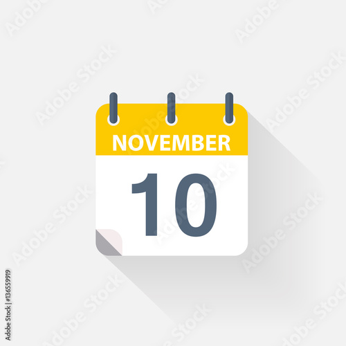 10 november calendar icon