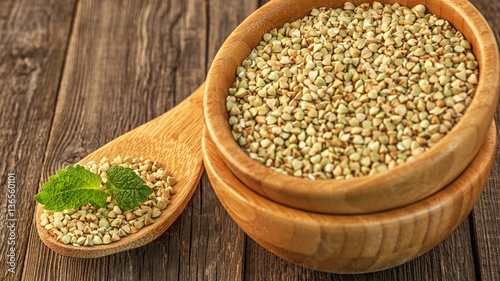 Organic green buckwheat.